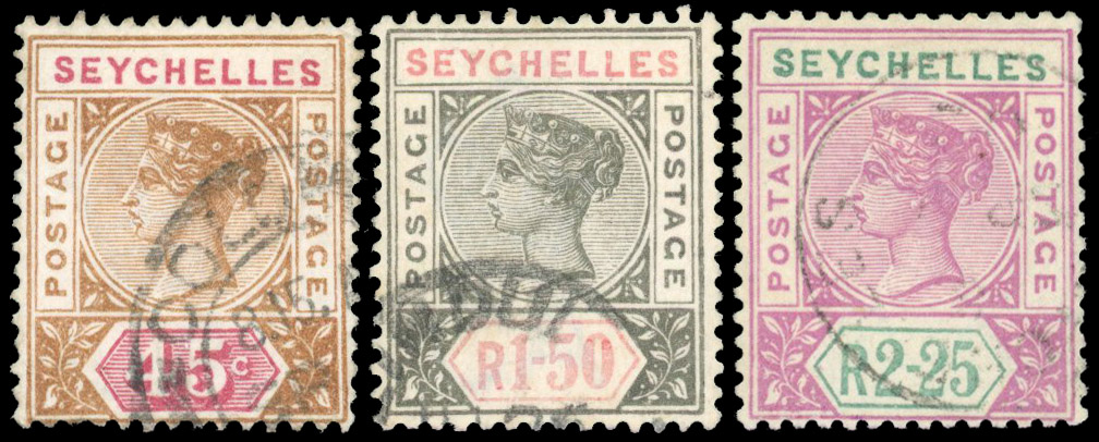 Seychelles SG 25-36var photo lithographic forgeries