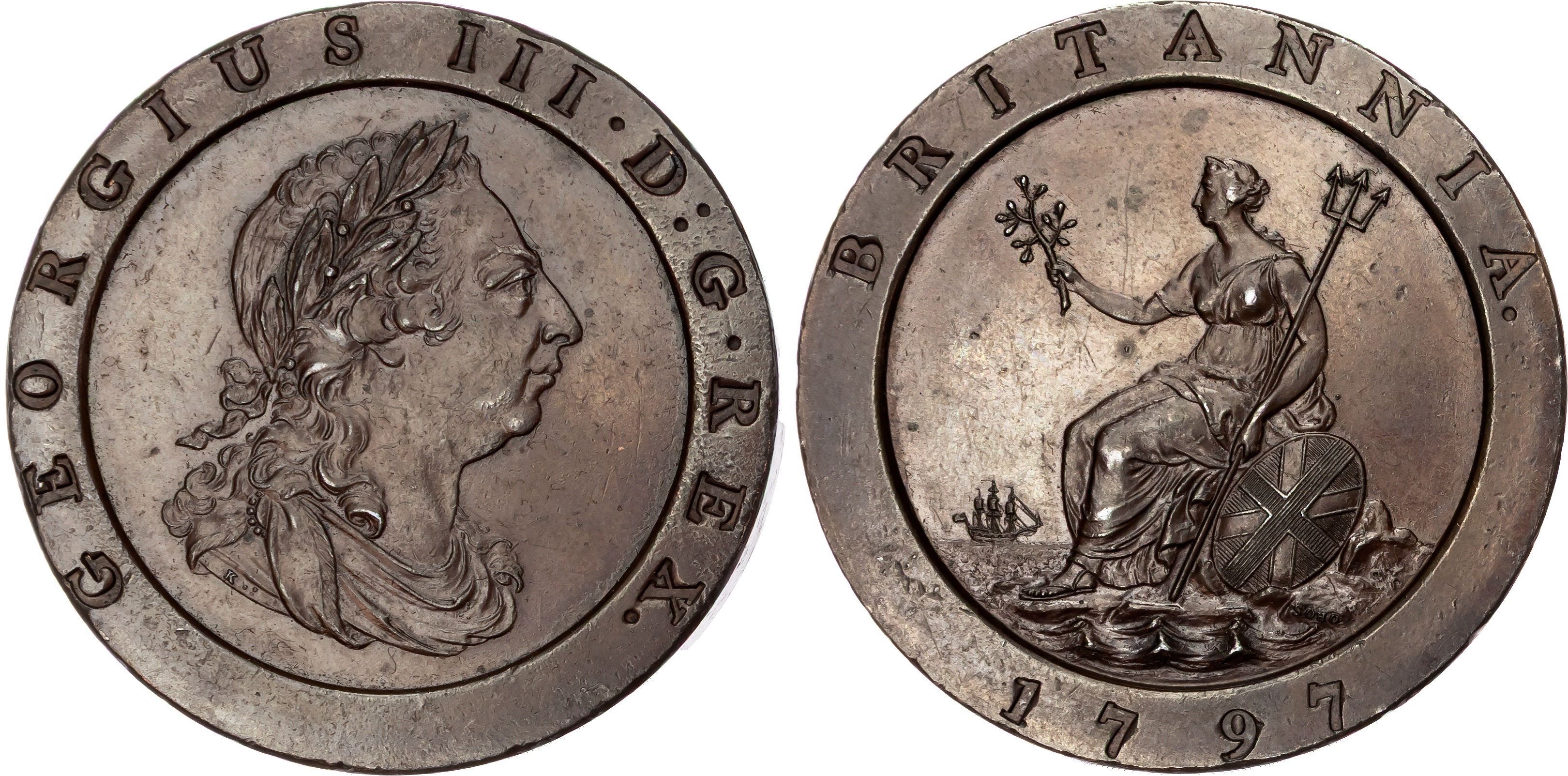 George III (1760-1820) Twopence, 1797, cartwheel type. 