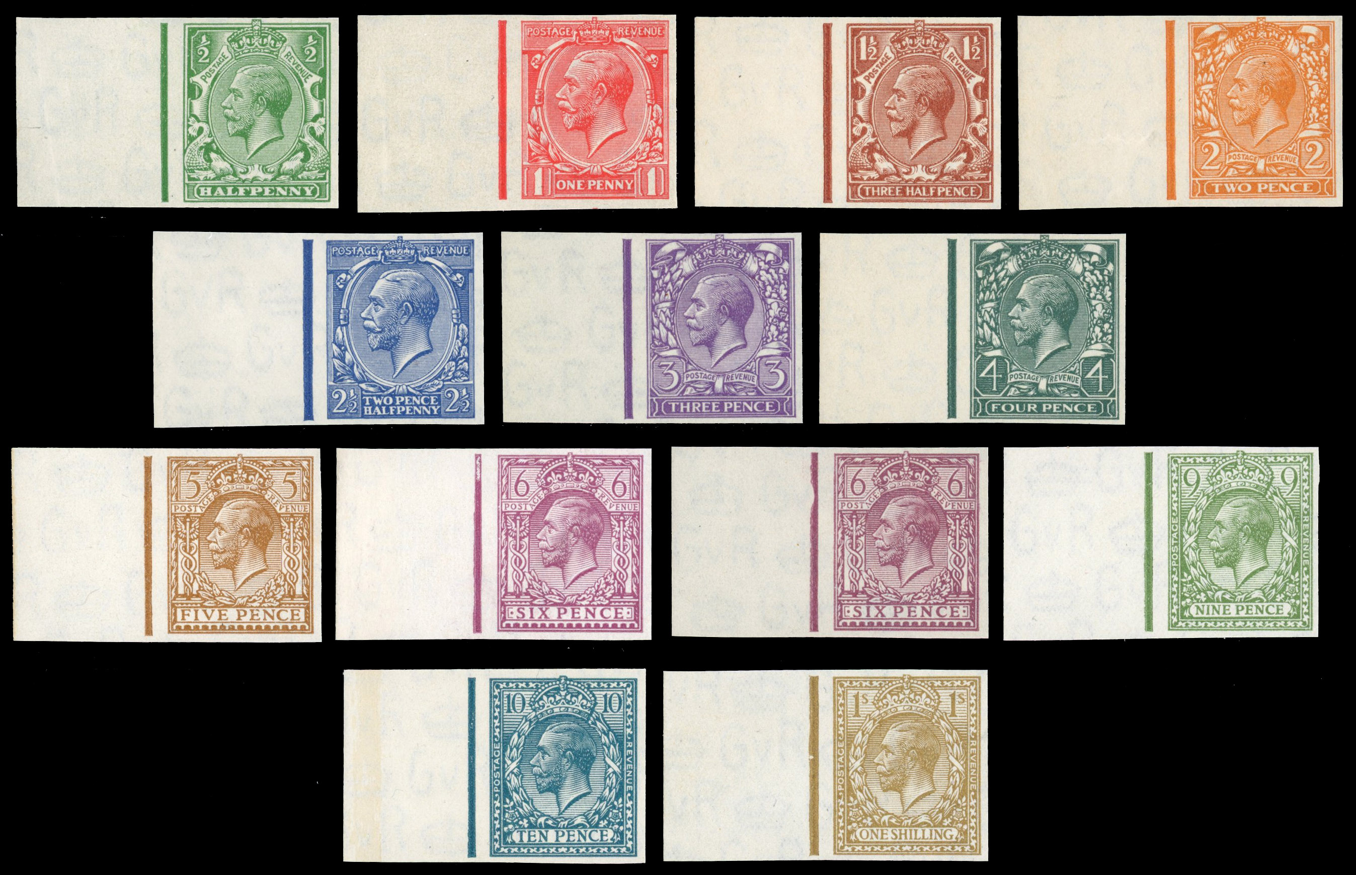 Great Britain 1924 ½d-1s Definitives, Set of Thirteen, BPMA Imprimatur, SG 418/29