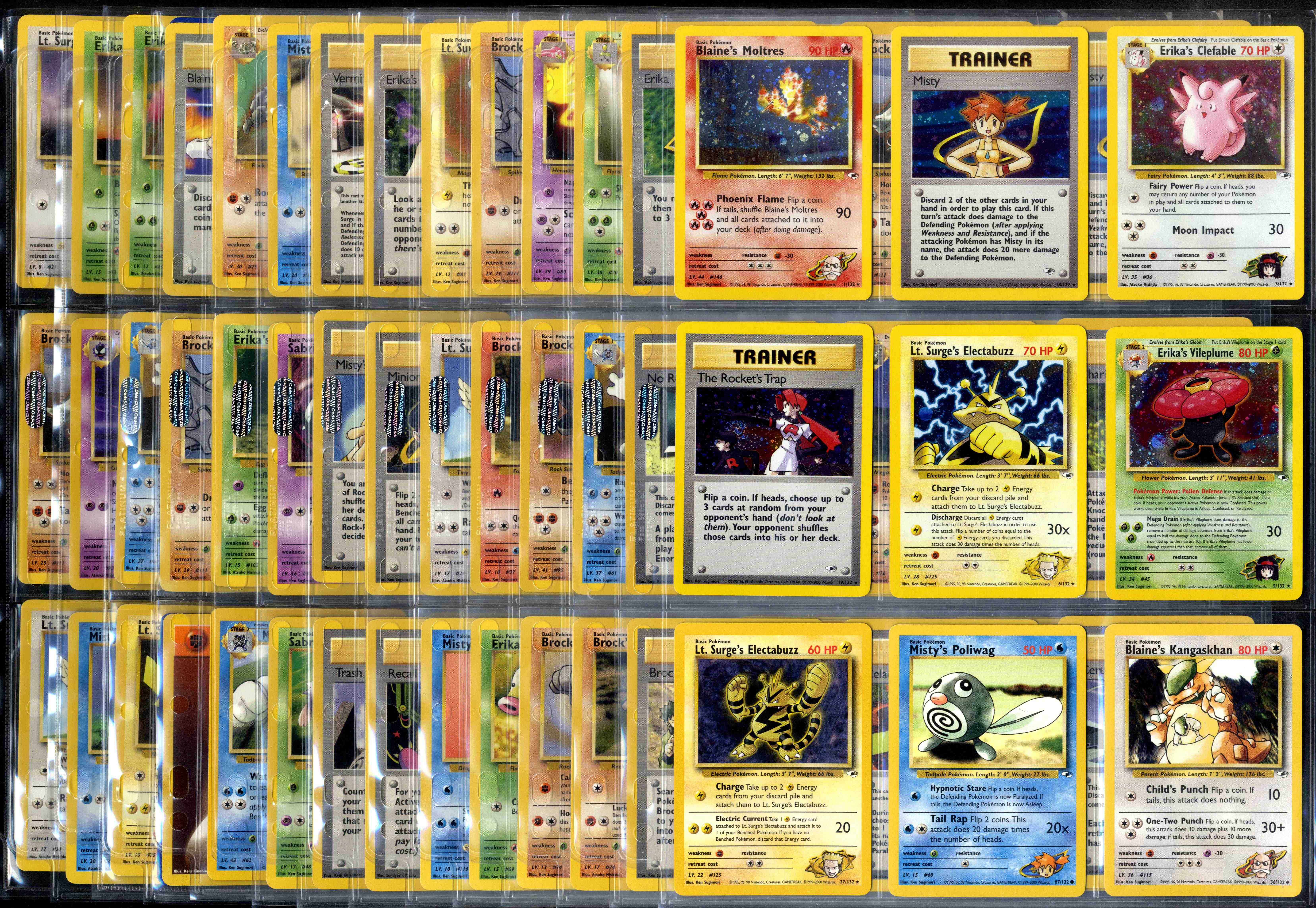 Gym Heroes Unlimited - Partially Complete Set + Duplicates - 137 cards/ 6 Holos