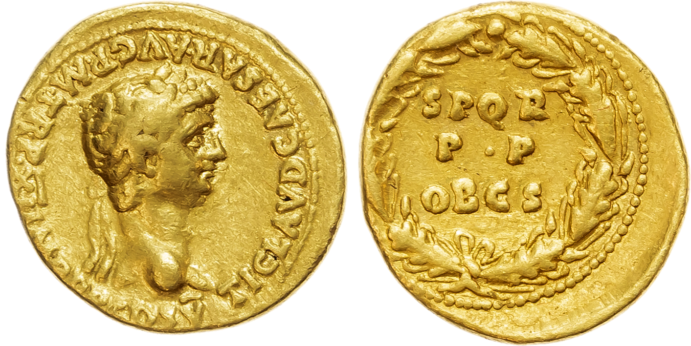 Claudius (AD 41-54) AV Aureus, Lugdunum, AD 46-47, 7.71g. 