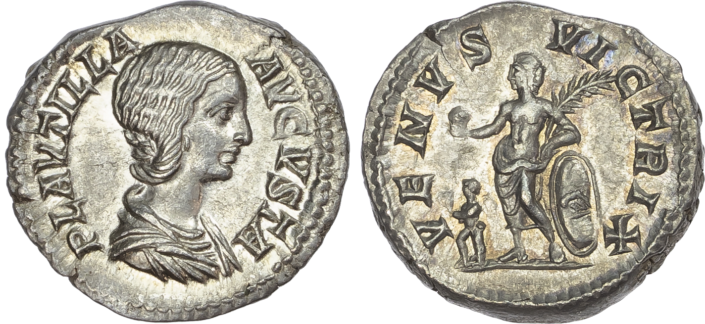 Plautilla (AD 202-205) AR Denarius, Rome, AD 204, 3.23g. 