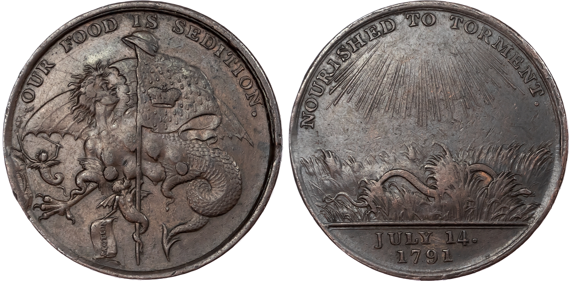 Warks. Birmingham Riots (re. the Second Anniversary of the French Revolution), Penny/Medalet 1791.