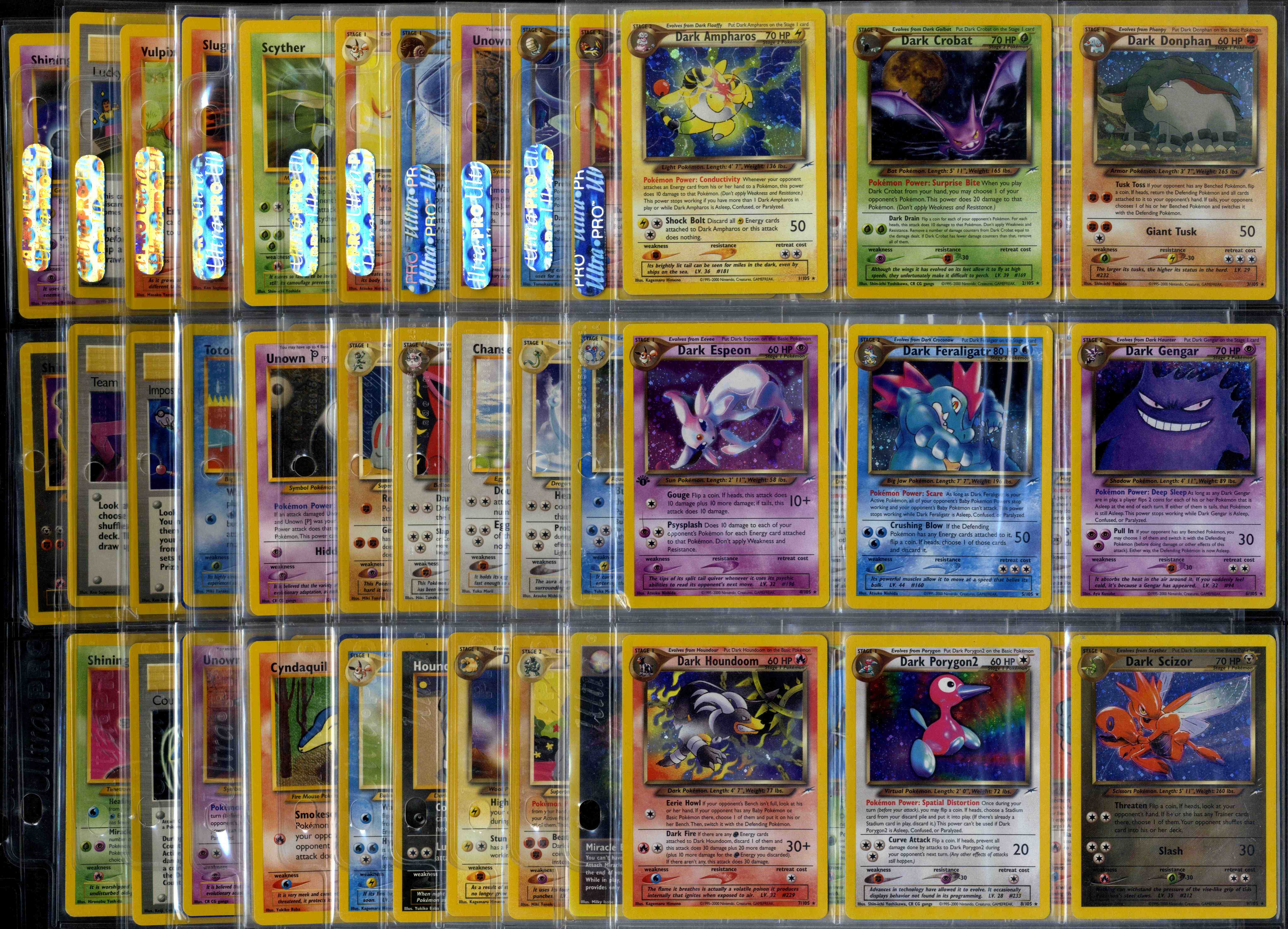 Complete Neo Destiny Set - Shinings included - 113/105 - 1st Edition/Unlimited. 