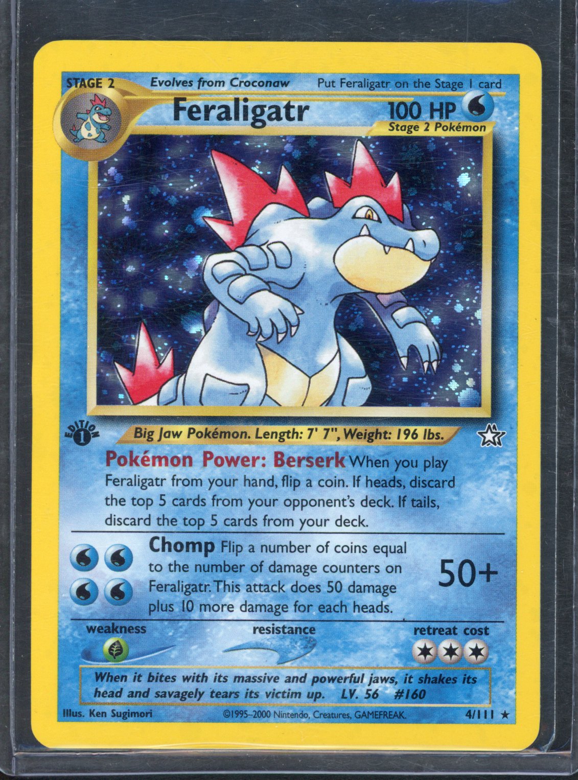 Pokemon TCG - Feraligatr 1st Edition HOLO - Neo Genesis - Moderately Played