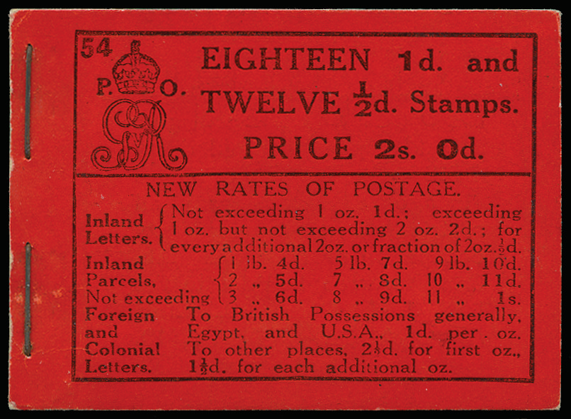 SGBB9 1916 2s Booklet Edition 54