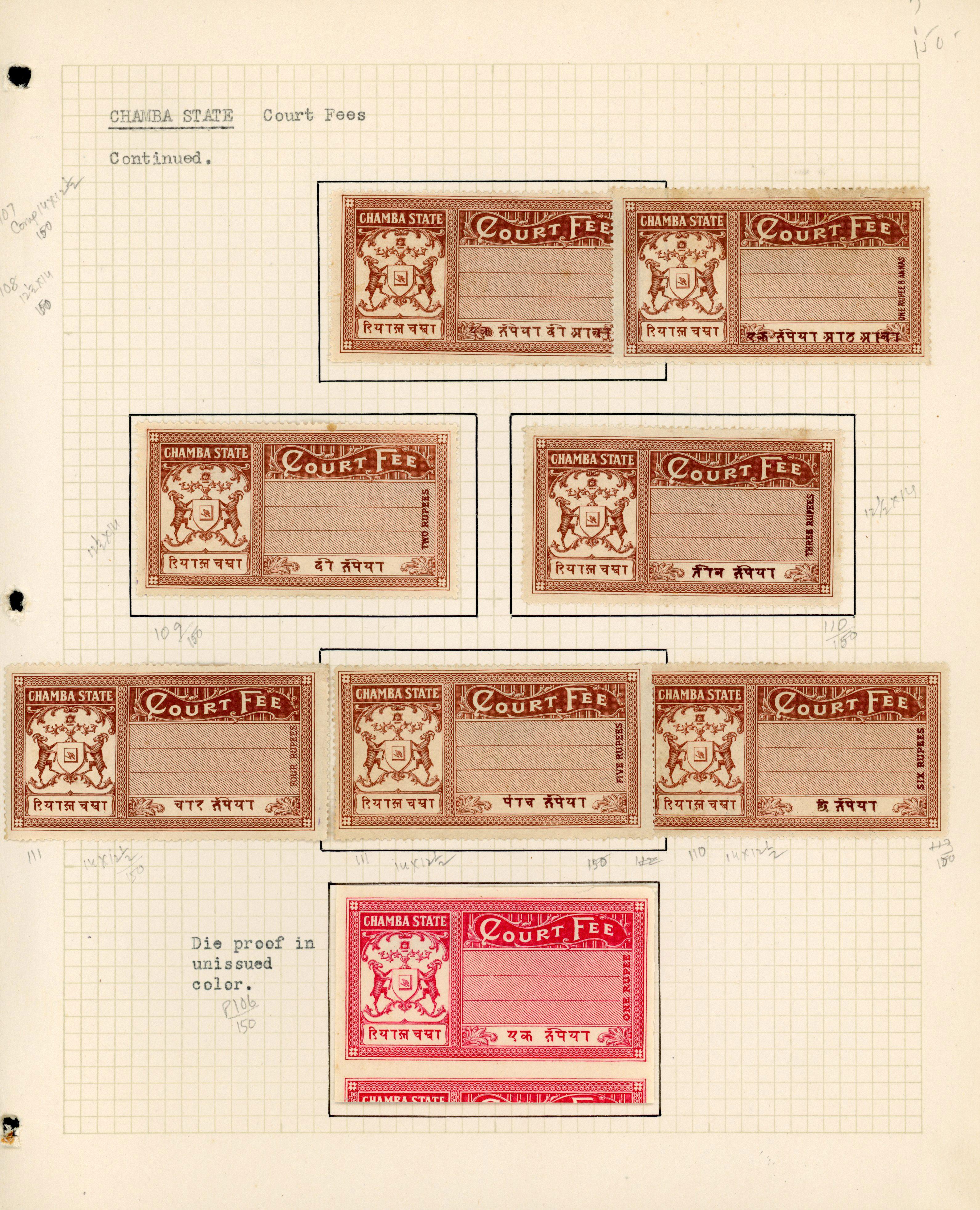 I.C.S Chamba Court Fee mint collection