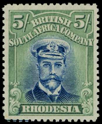 1922-3 5/- Head Die IIIB, perf 15, white...
