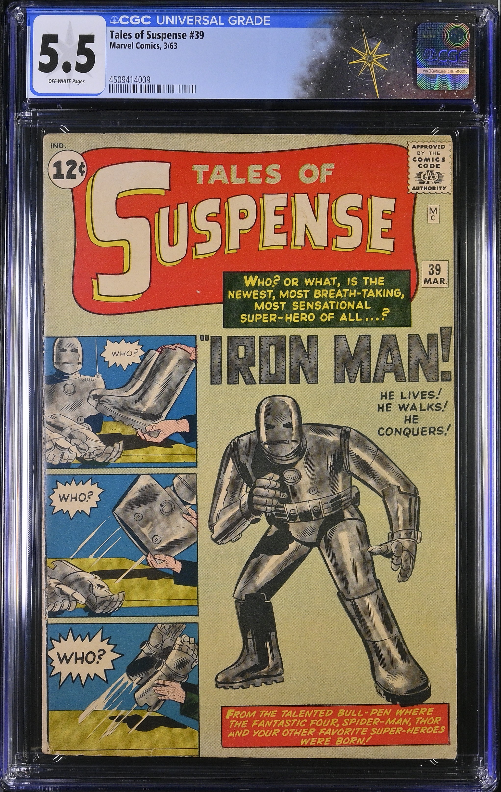 †Tales Of Suspense #39 (Marvel Comics, 1963) CGC 5.5 - First appearance of Tony Stark, Iron Man