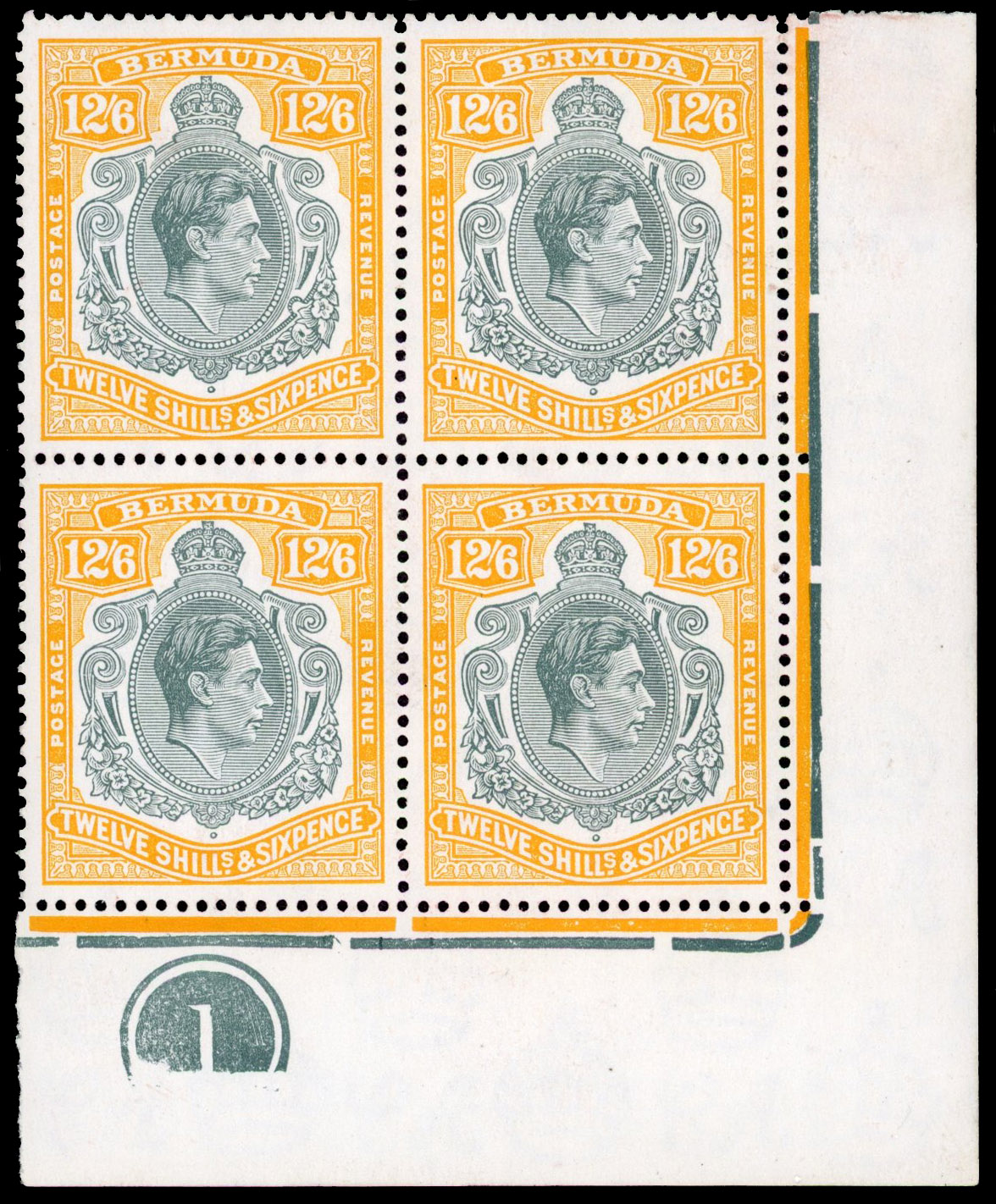 Bermuda SG 120d Plate block mint