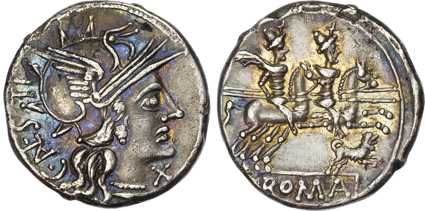 C. Antestius (146 BC) AR Denarius, Rome, 3.61g.