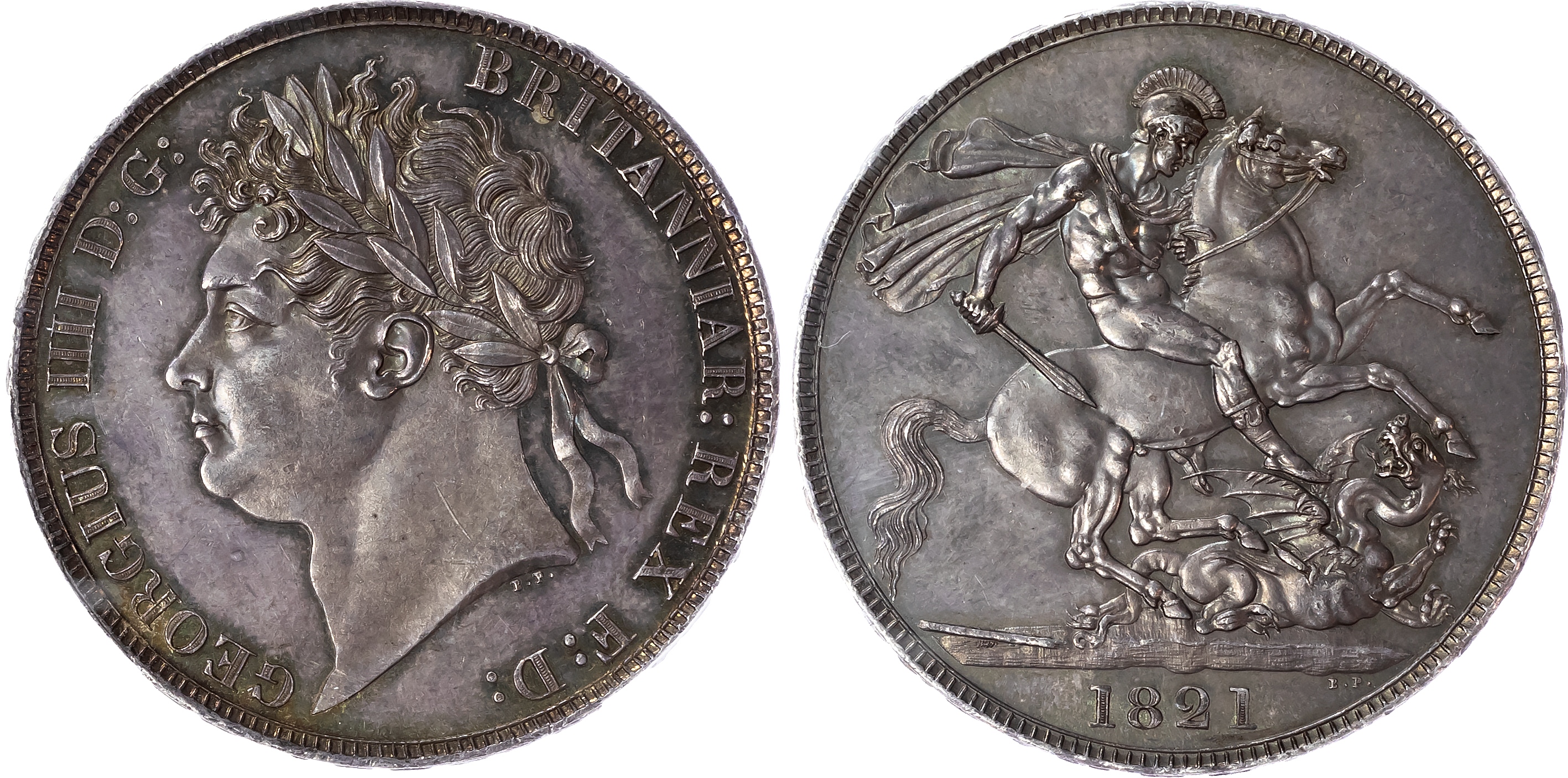 George IV (1820-1830), Crown, 1821 SECUNDO - PCGS MS62