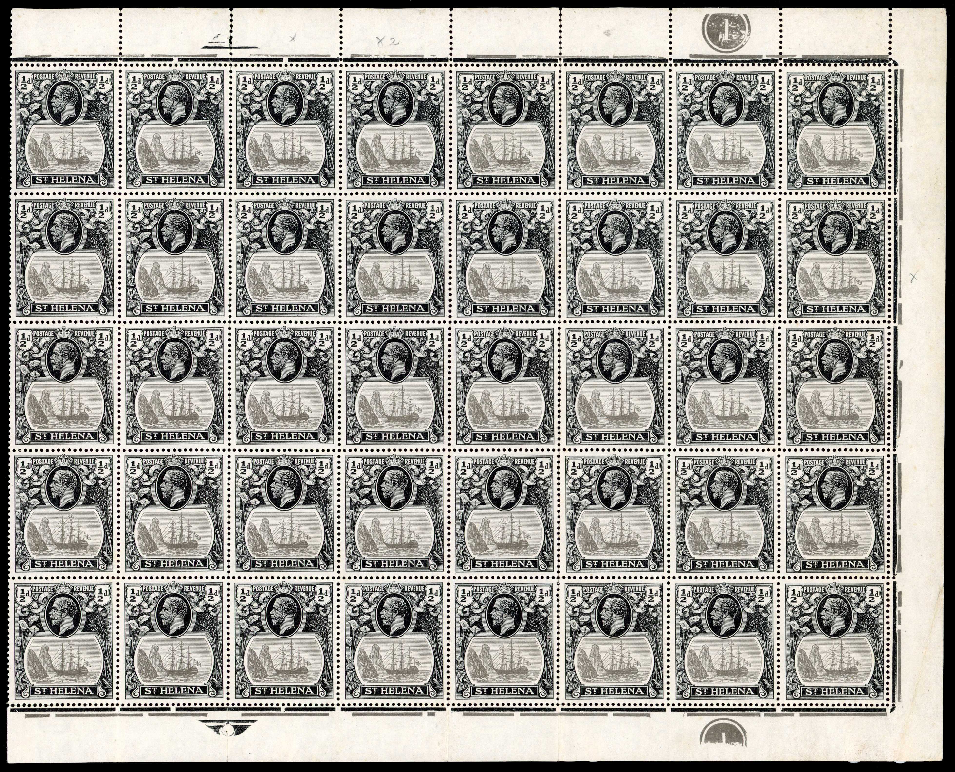 St Helena SG 97e block mint
