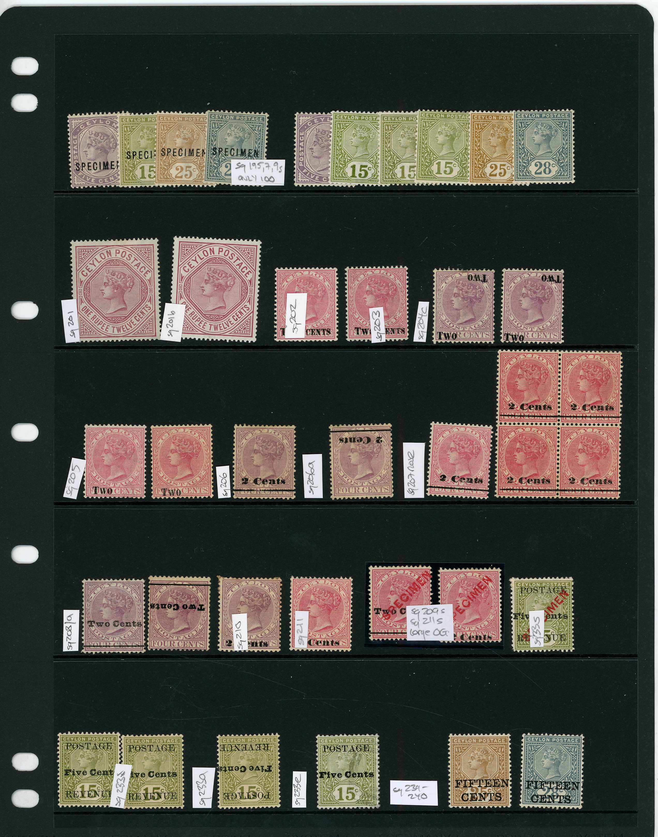 Ceylon SG 195/240 group mint