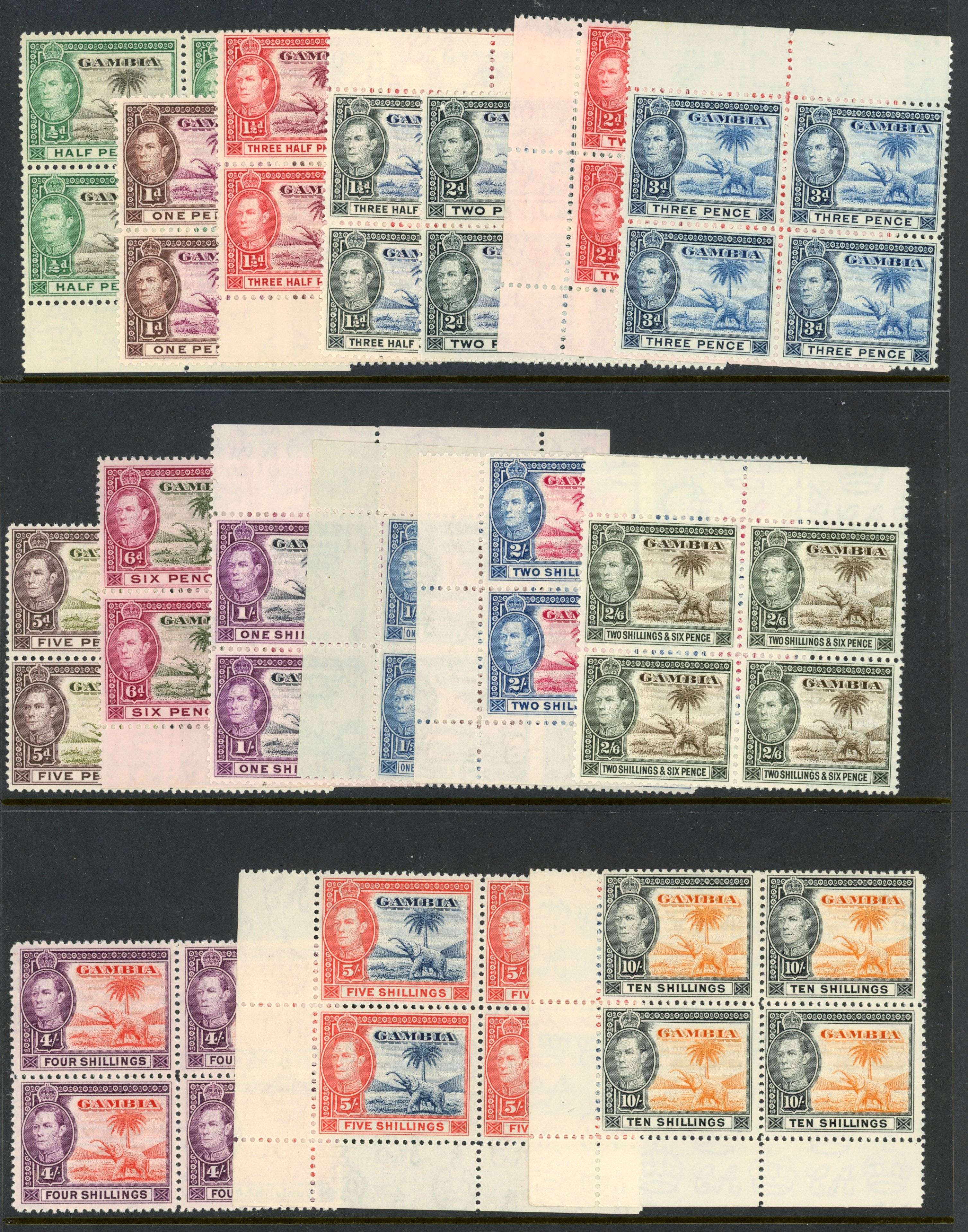 Gambia SG 150-161 blocks mint