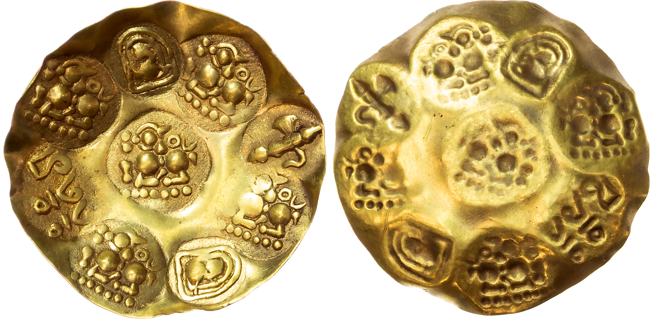India, Nolambas of Nolambavadi, Nanni Nolamba (969-975 AD), gold Gadyana
