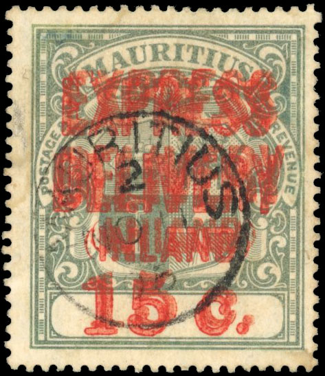 Mauritius SG E6b 1904 Express 15c surcharge double used