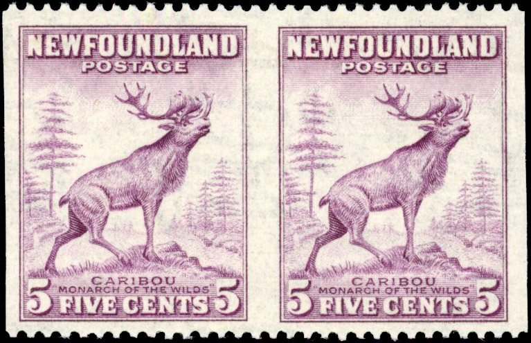 Newfoundland SG 280ad pair imperf vertically mint