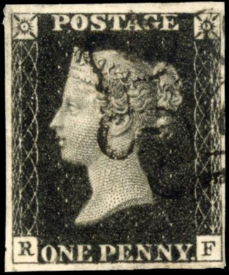 GB SG 2 1840 1d black Plate 10 RF used