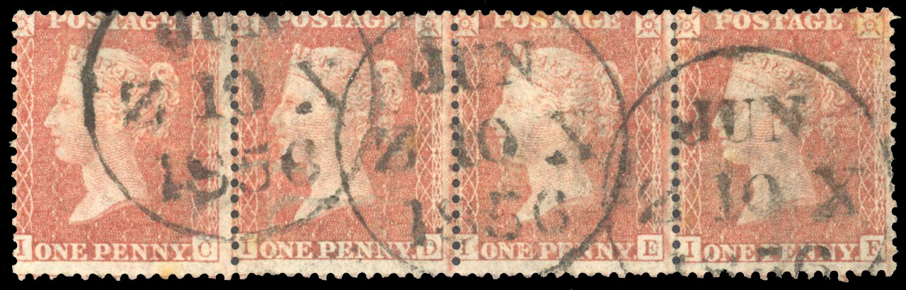 1855 1d Red-brown Pl.25. (Wmk. Large Crown, Die II, Alphabet III, Perf 14).