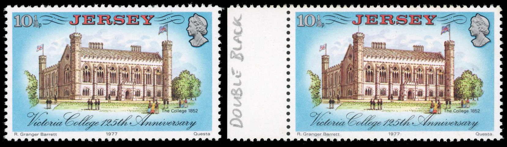 JERSEY: 1977 Christmas 10½p double black mint