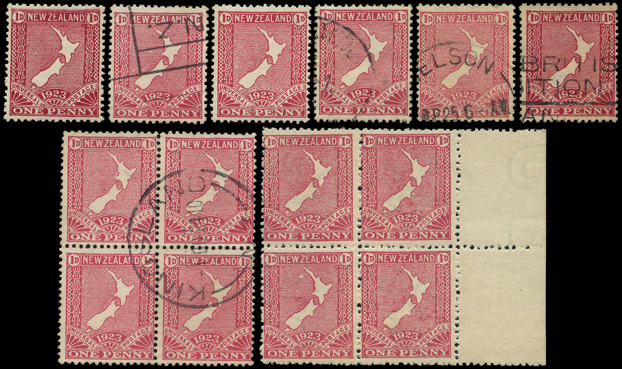 1923-5 Restoration of Penny Postage 1d group...