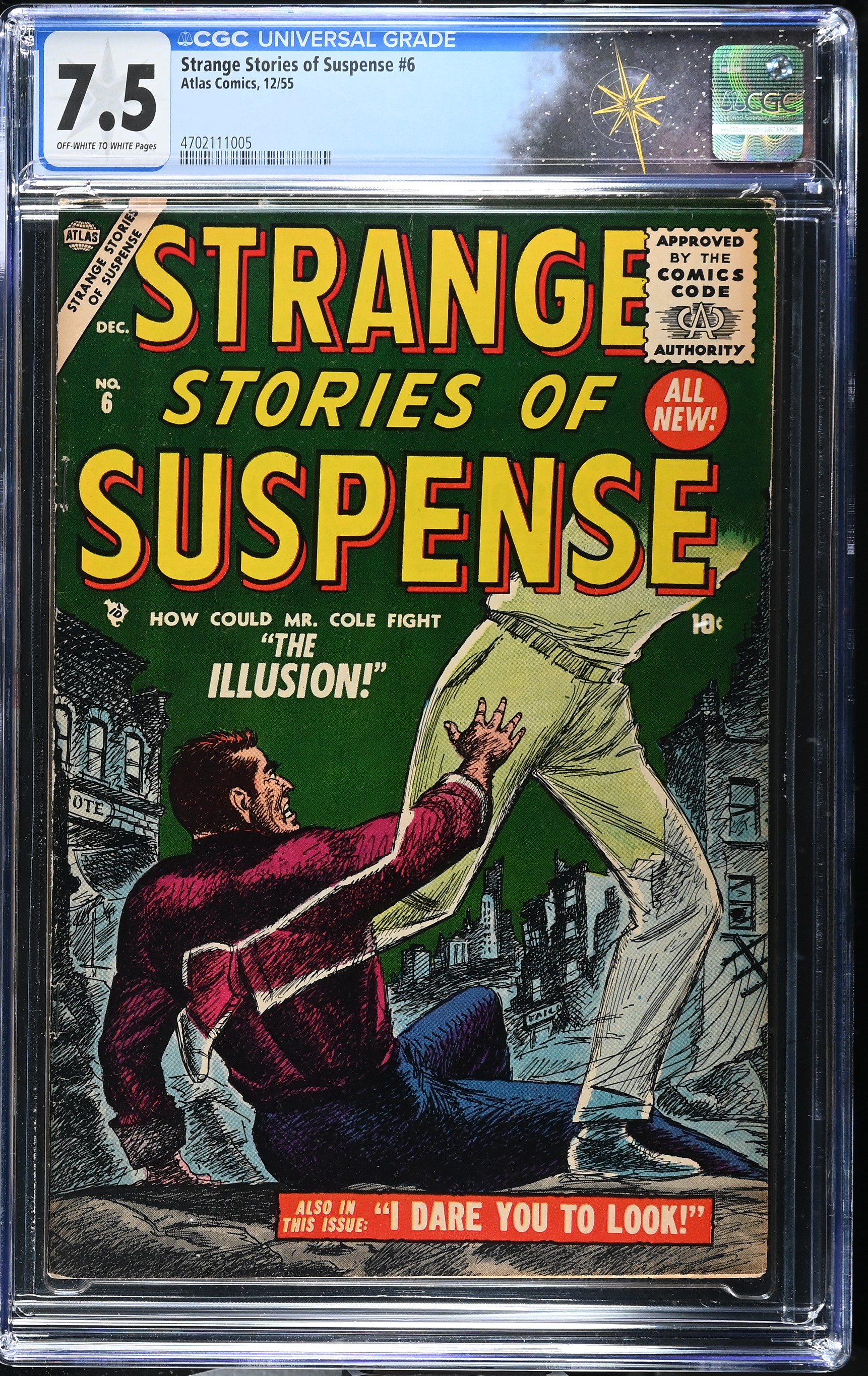 Strange Stories of Suspense #6 CGC 7.5 Cover by Carl Burgos (Atlas Comics, 1955) Off-White to White Pages