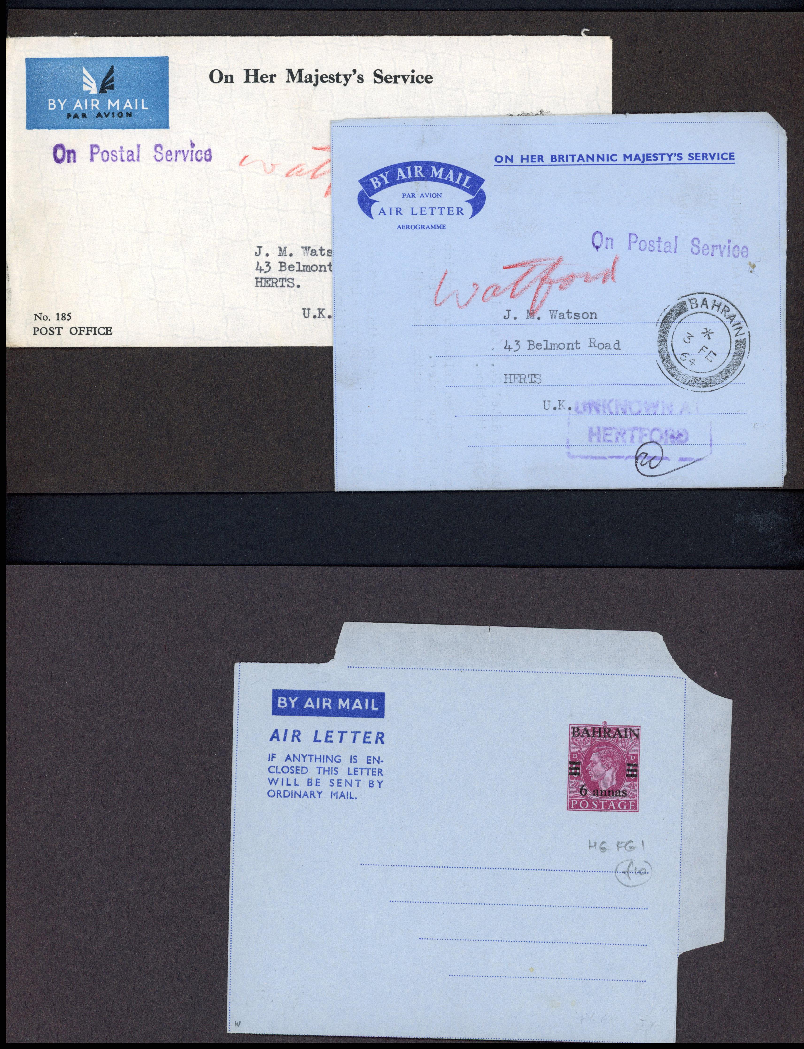 Bahrain 1937-64 covers group