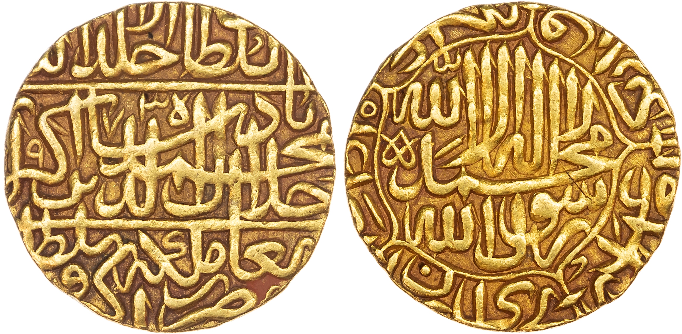 India, Mughal Empire, Akbar (AH 963‑1014 / 1556‑1605 AD), gold Mohur, AH 973 / 1565/6 AD, Agra