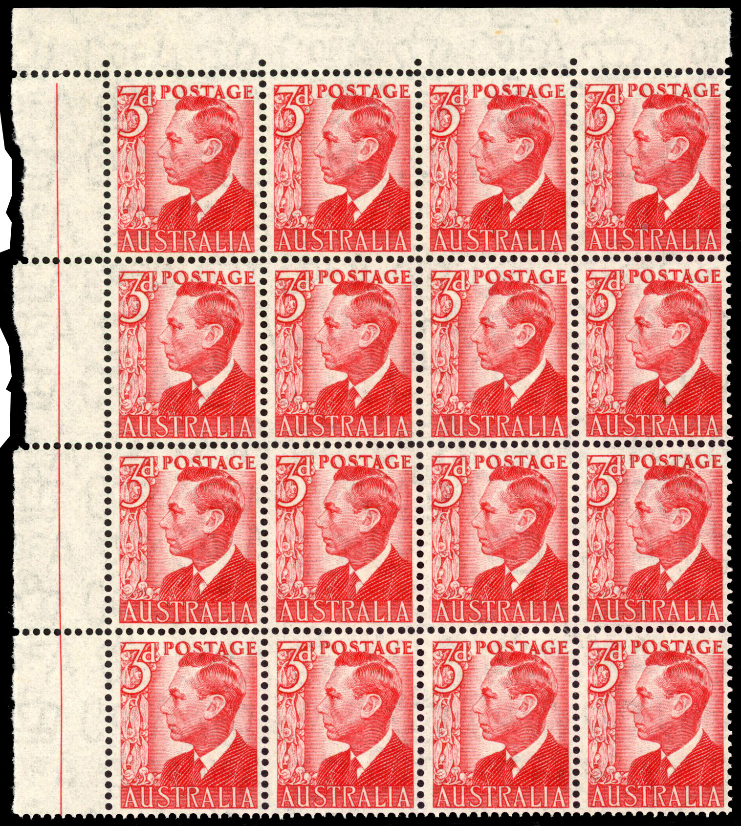 Australia SG 235 thin paper block mint