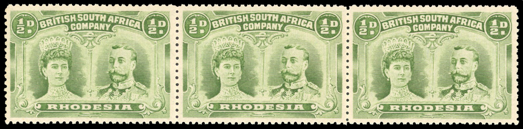 ½d apple green group RJL 6 strip of three, mint