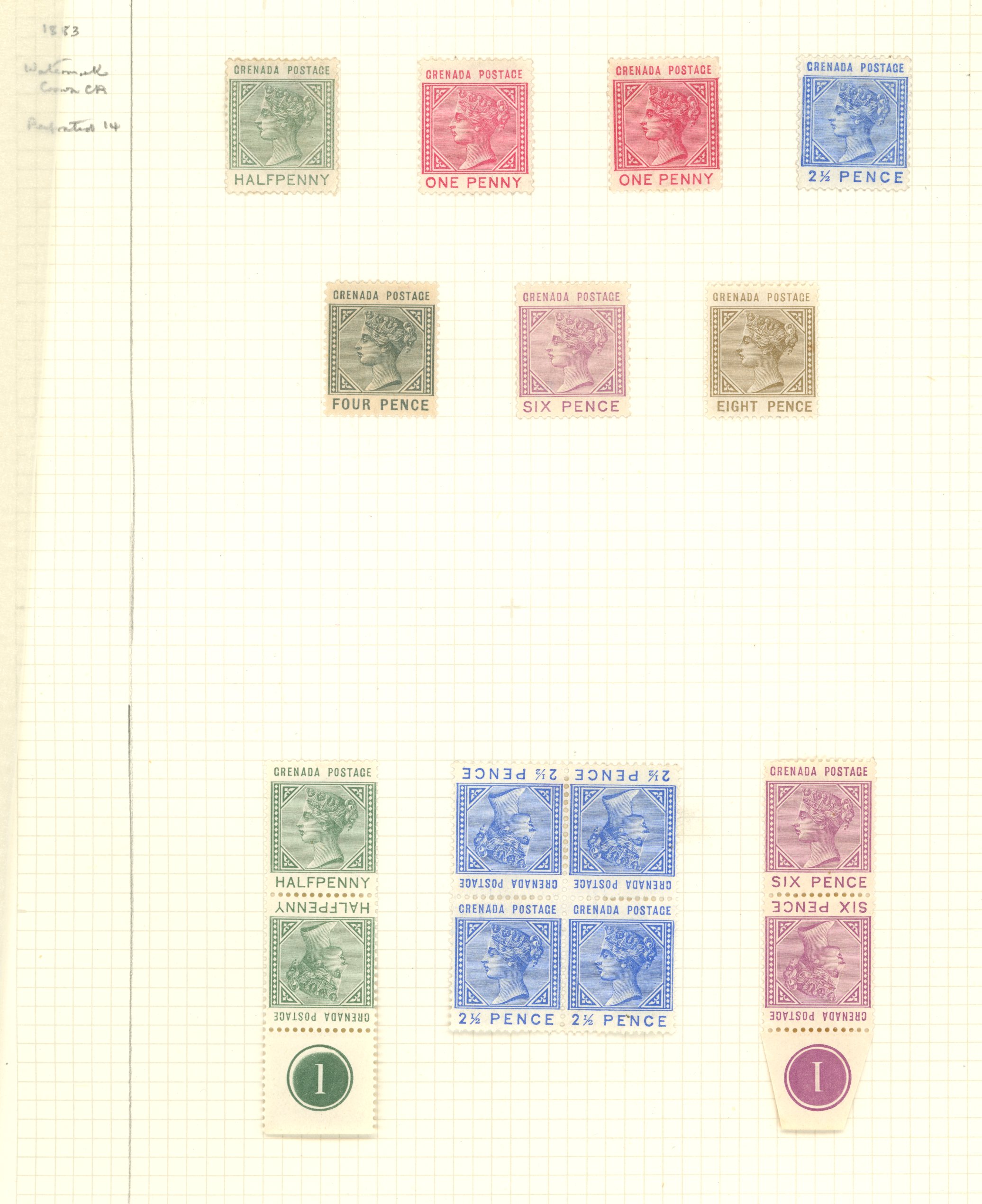 1884-1899 mint range on mounted on album...