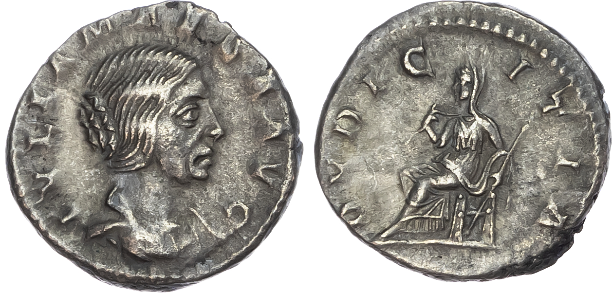 Julia Maesa, grandmother of Elagabalus (AD 218-222) AR Denarius, Rome, AD 218-222, 2.75g. 
