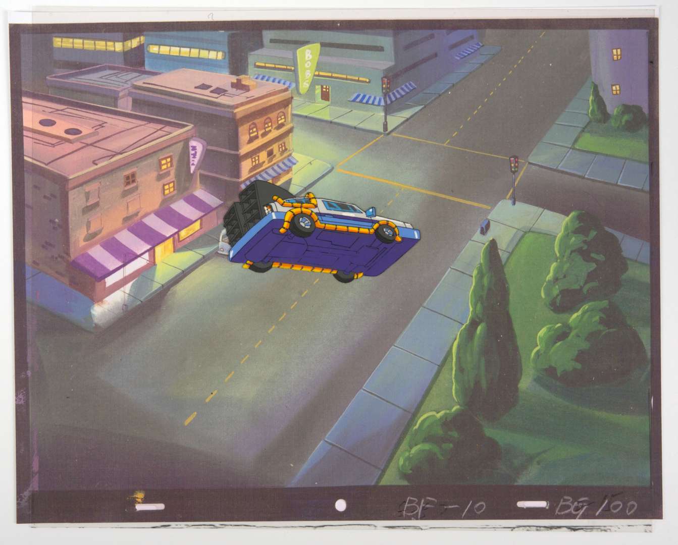 Back To The Future The Animated Series Original DeLorean Production Cels (Universal Cartoon Studios, 1991-1992) Total 2