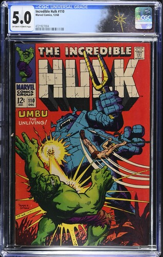 Incredible Hulk #110 CGC 5.0 "Umbu, the Unliving!" (Marvel Comics, 1968) Off-white to white pages