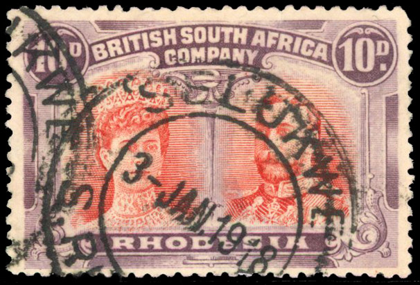 SG 150a 10d vermilion and maroon used