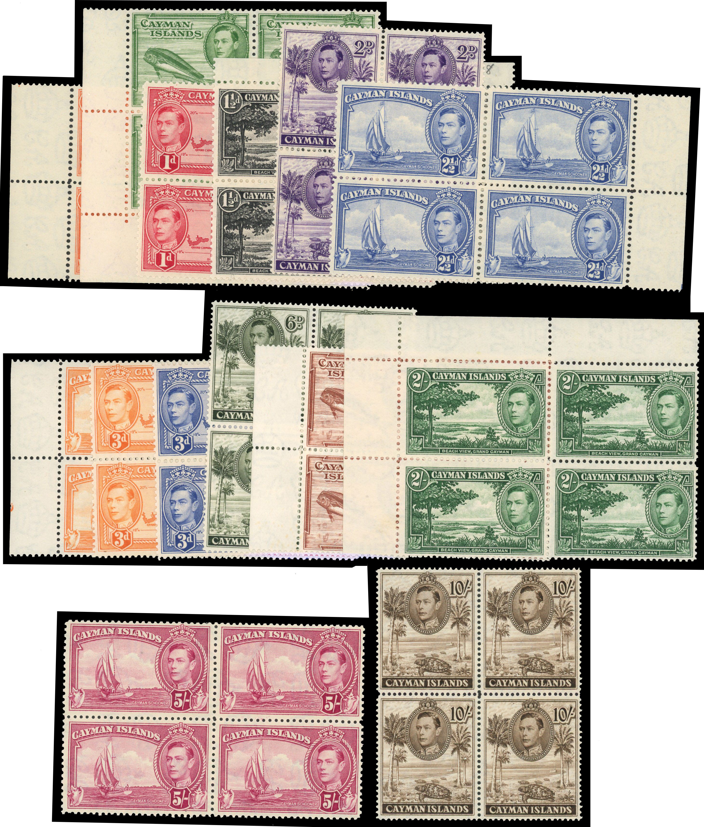 Cayman Islands SG 115a-126a blocks mint