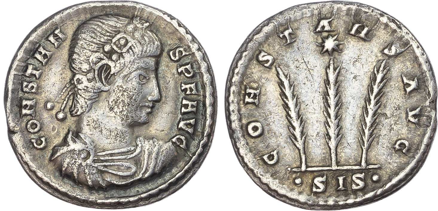 Constans (AD 337-350) AR Siliqua, Siscia, AD 337-340, 2.88g.