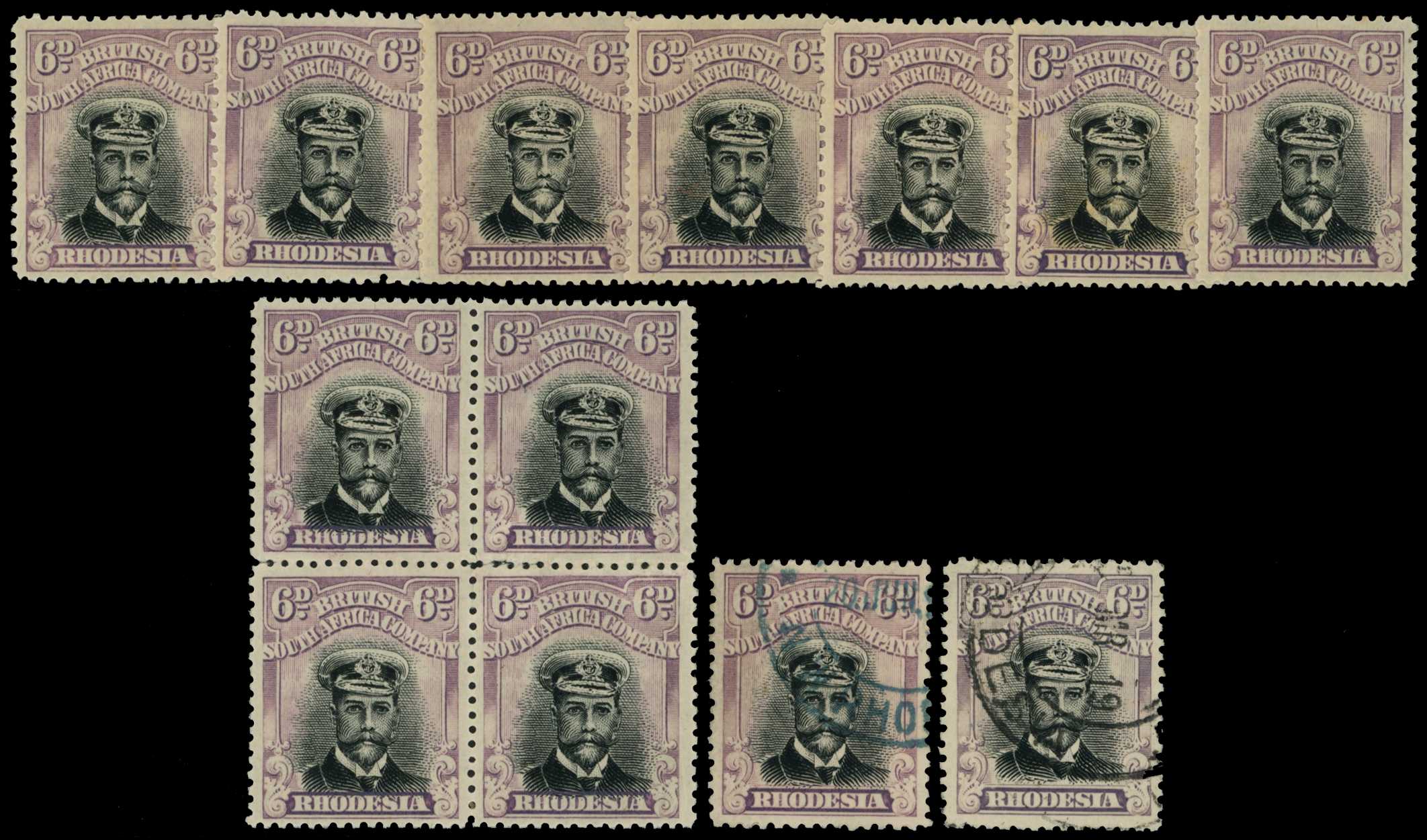 1918-21 6d Head Die IIIB, perf 14, toned...