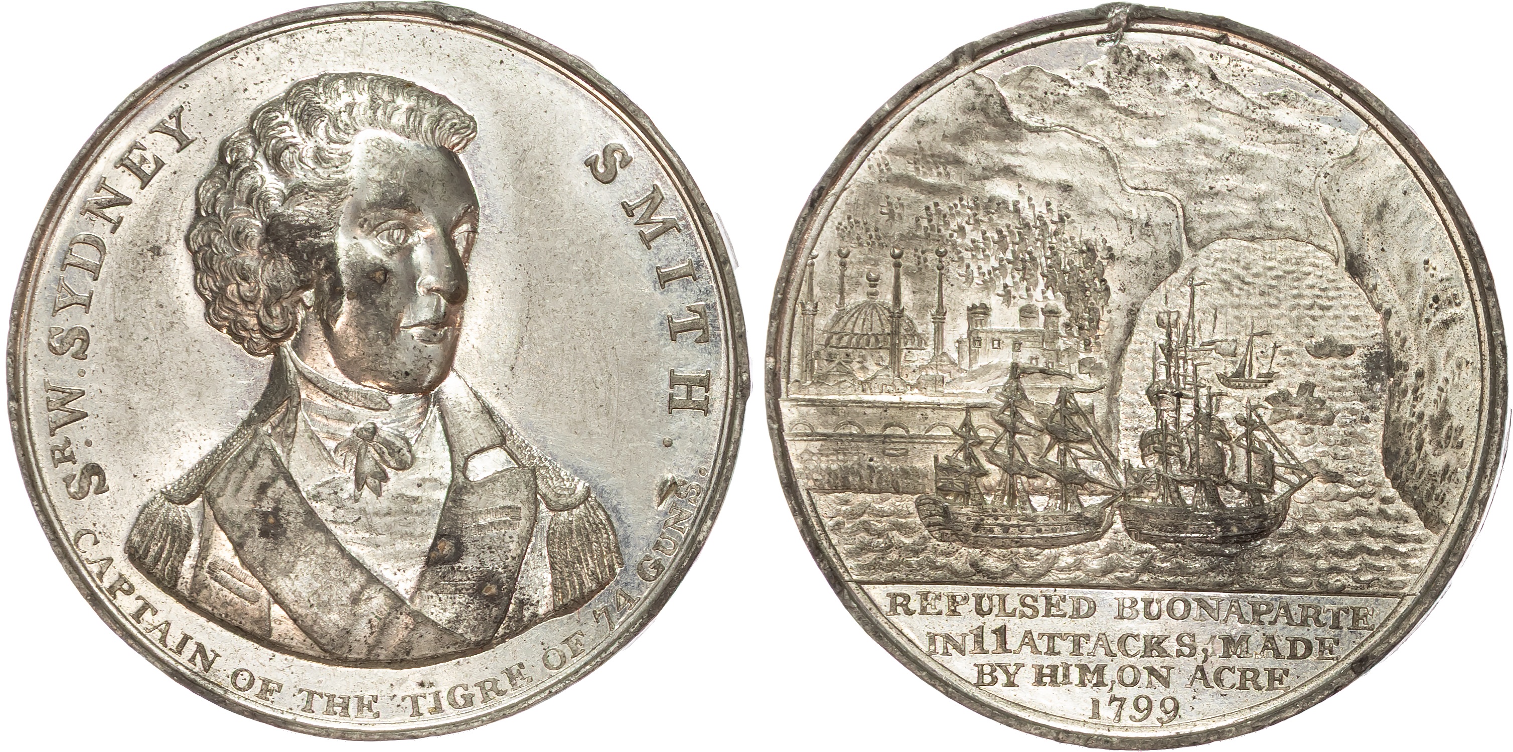 Siege of Acre 1799, Sir William Sydney Smith, Æ medal 1799 by T. Wyon, Sr.