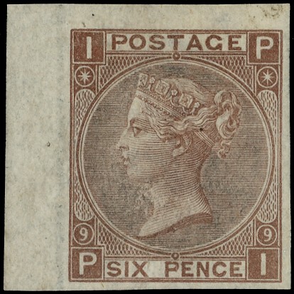 1869 6d Colour Trial Pl.9. in brown