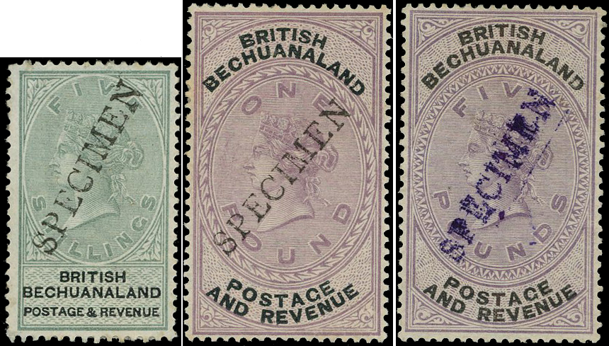 Bechuanaland SG 10s/21s values Specimens