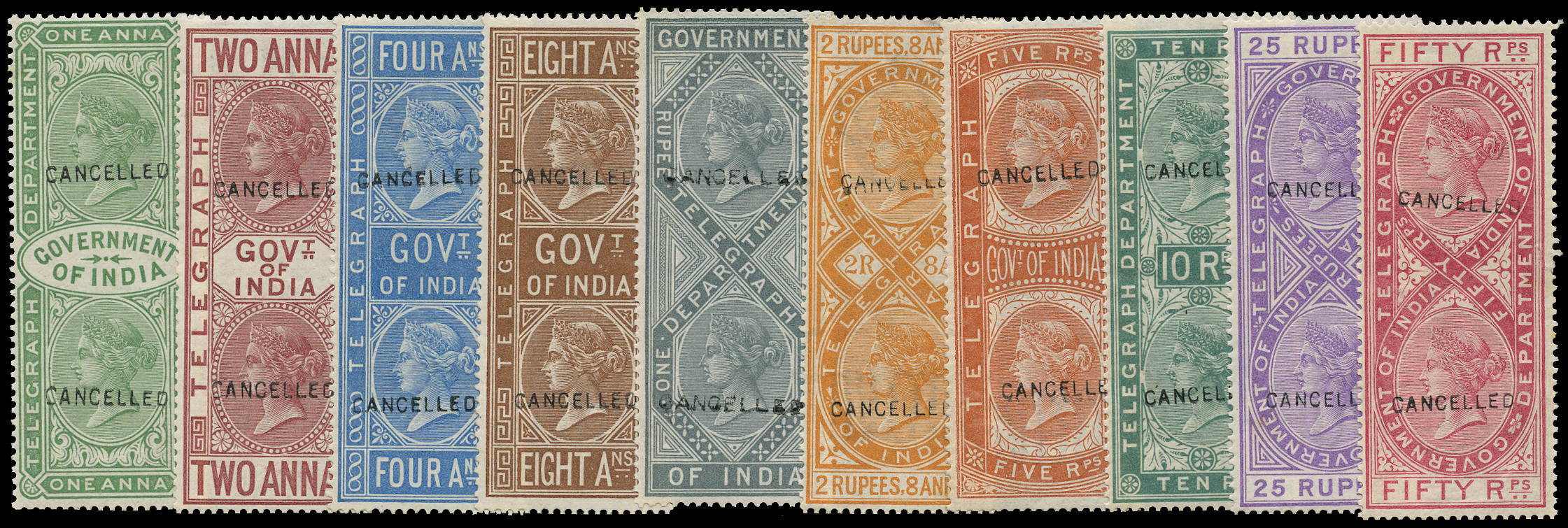 INDIA 1882  SG T32/41 Telegraphs 'CANCELLED'