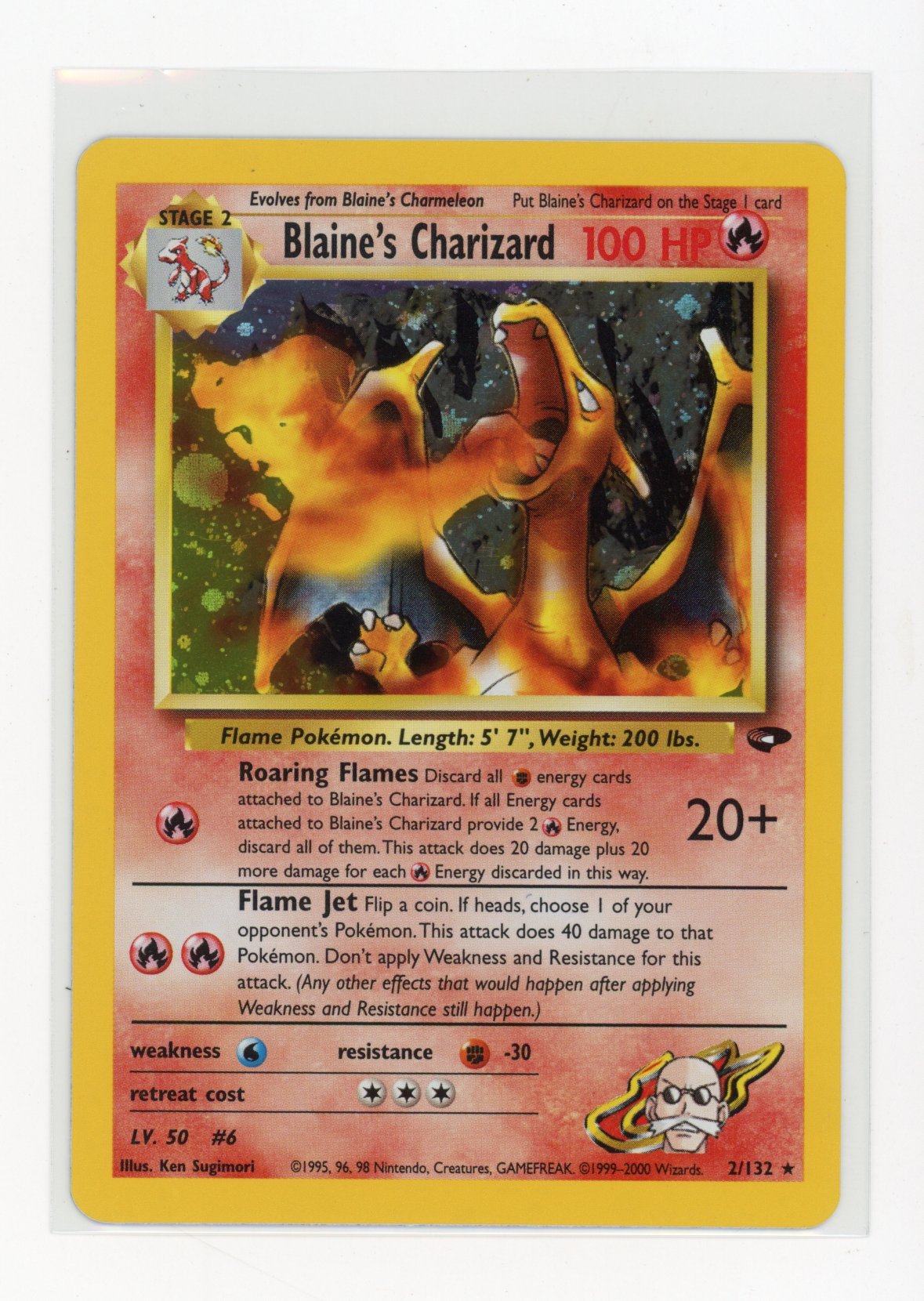 Blaine's Charizard #2 Holo Gym Challenge - LP+