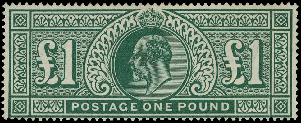 GB: 1902 £1 dull blue-green, fine o.g. SG 266
