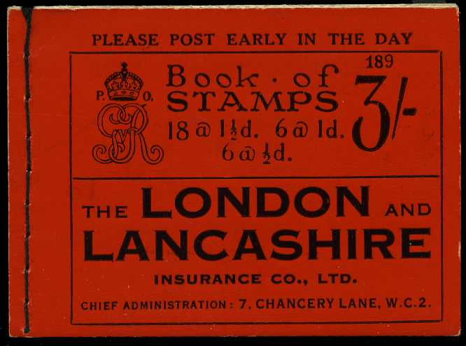1930 (April) 3/- booklet (#189), excellent...