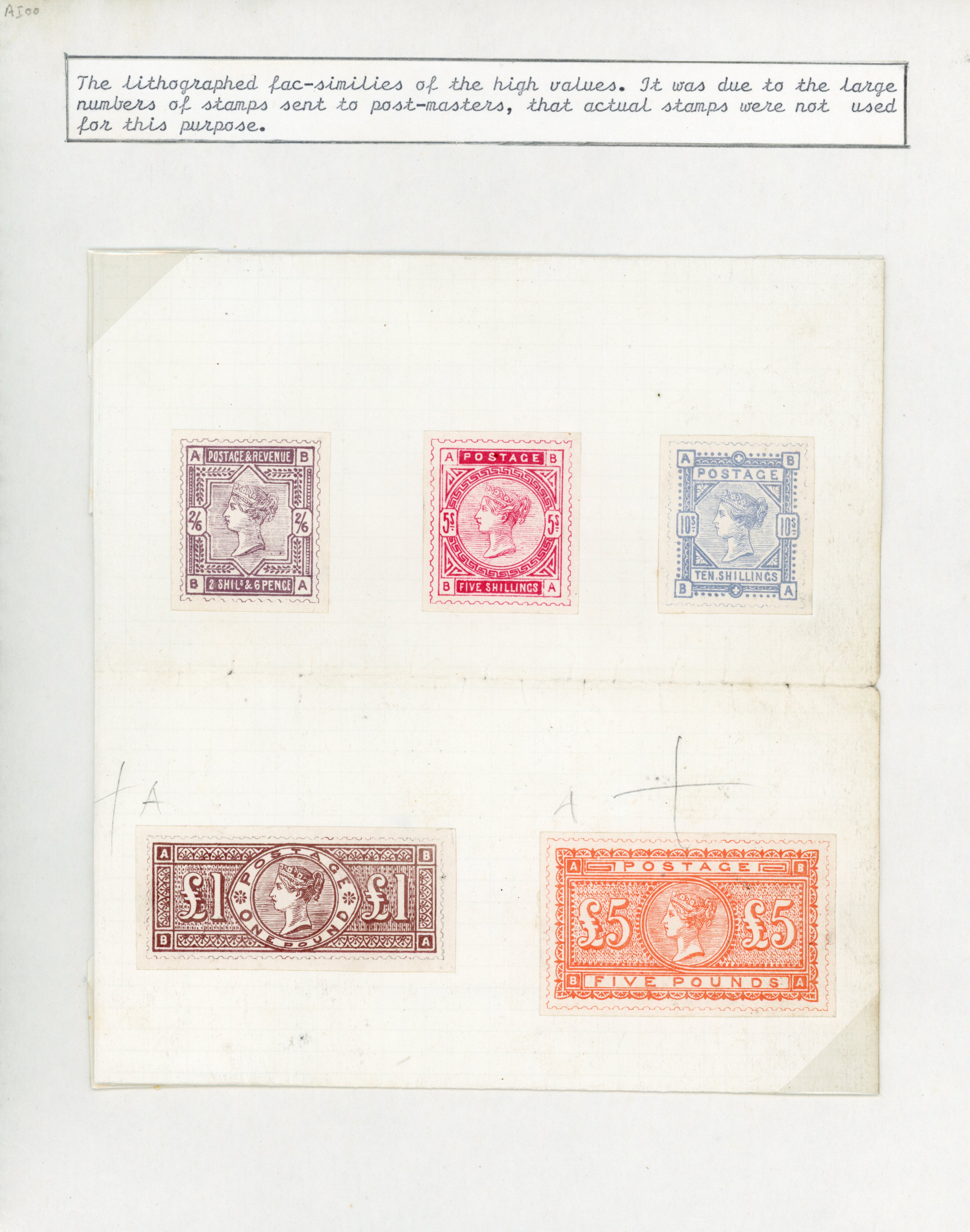 1884 2s6d-£5 De La Rue.