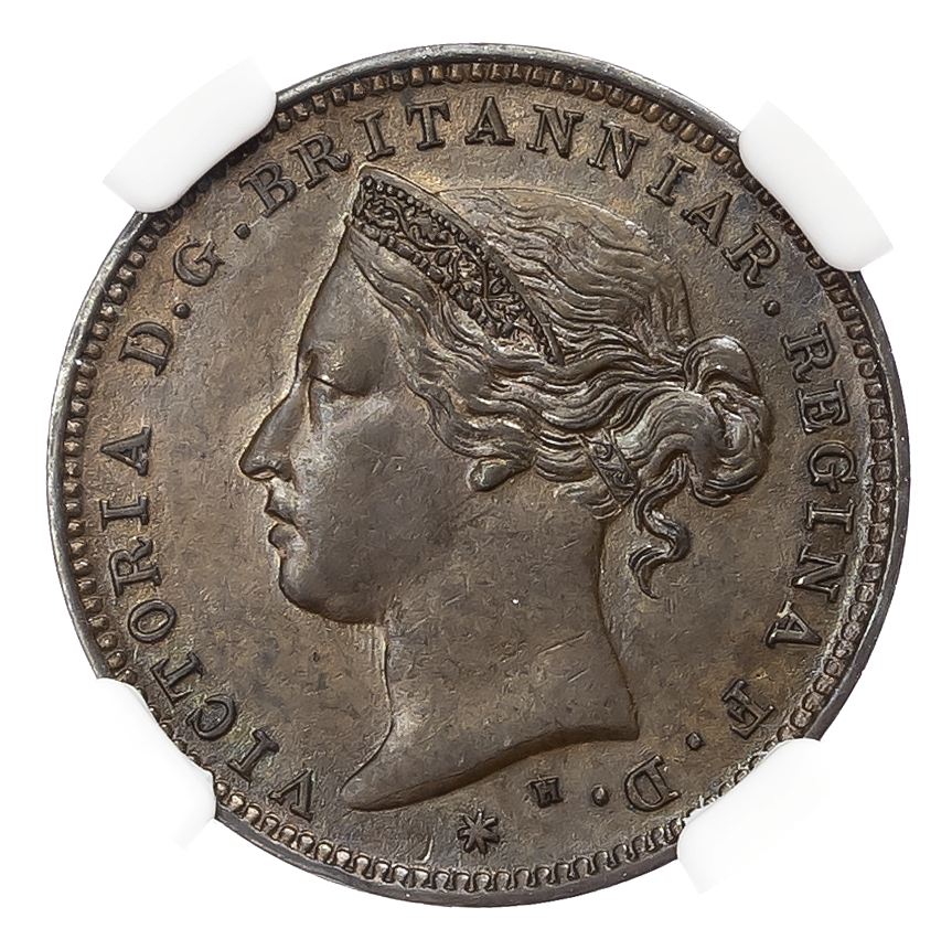 Jersey, British Dependency. Victoria CU 1/48th Shilling. 1877H. 