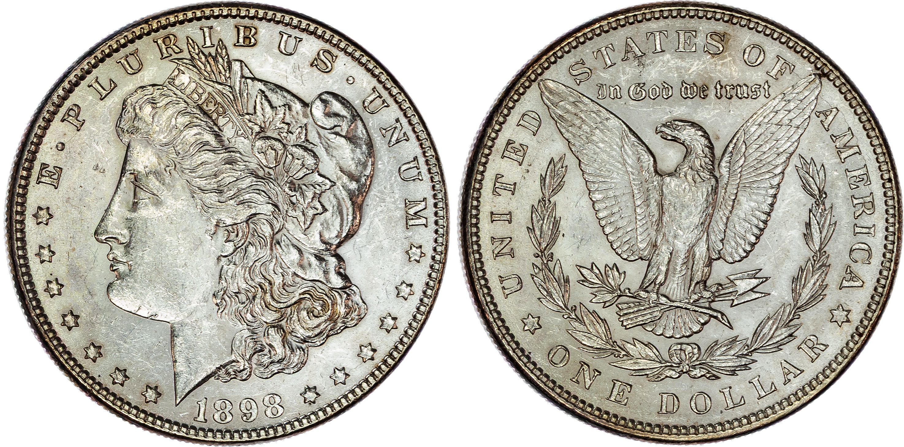 USA , silver Morgan Dollar, 1898, Philadelphia, 26.81g (KM 110). About Uncirculated.…