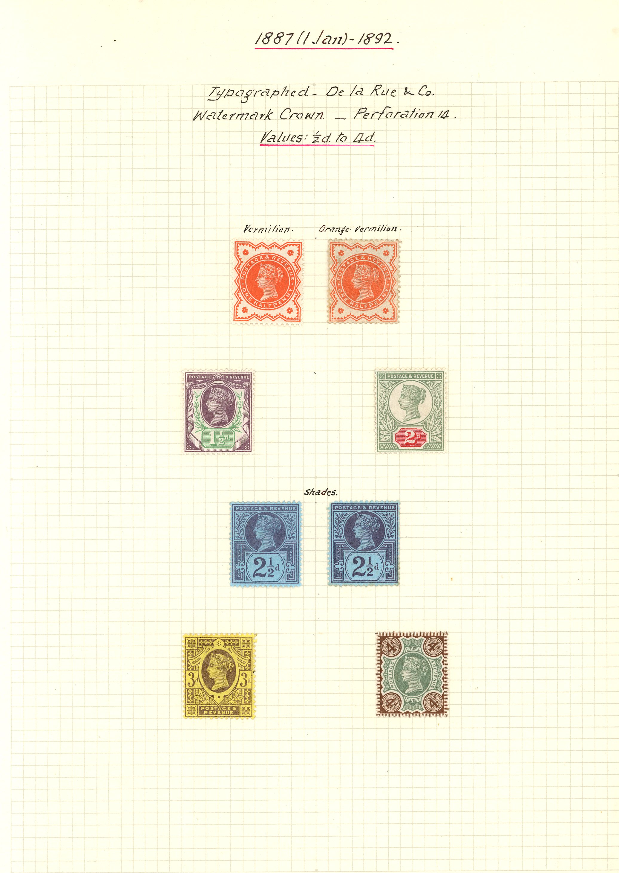 1887 -1900 Jubilees set of fourteen to 1/- green &...